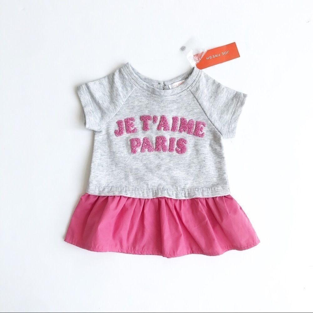 Joe Fresh NWT Je T'aime Paris tunic 3-6 months